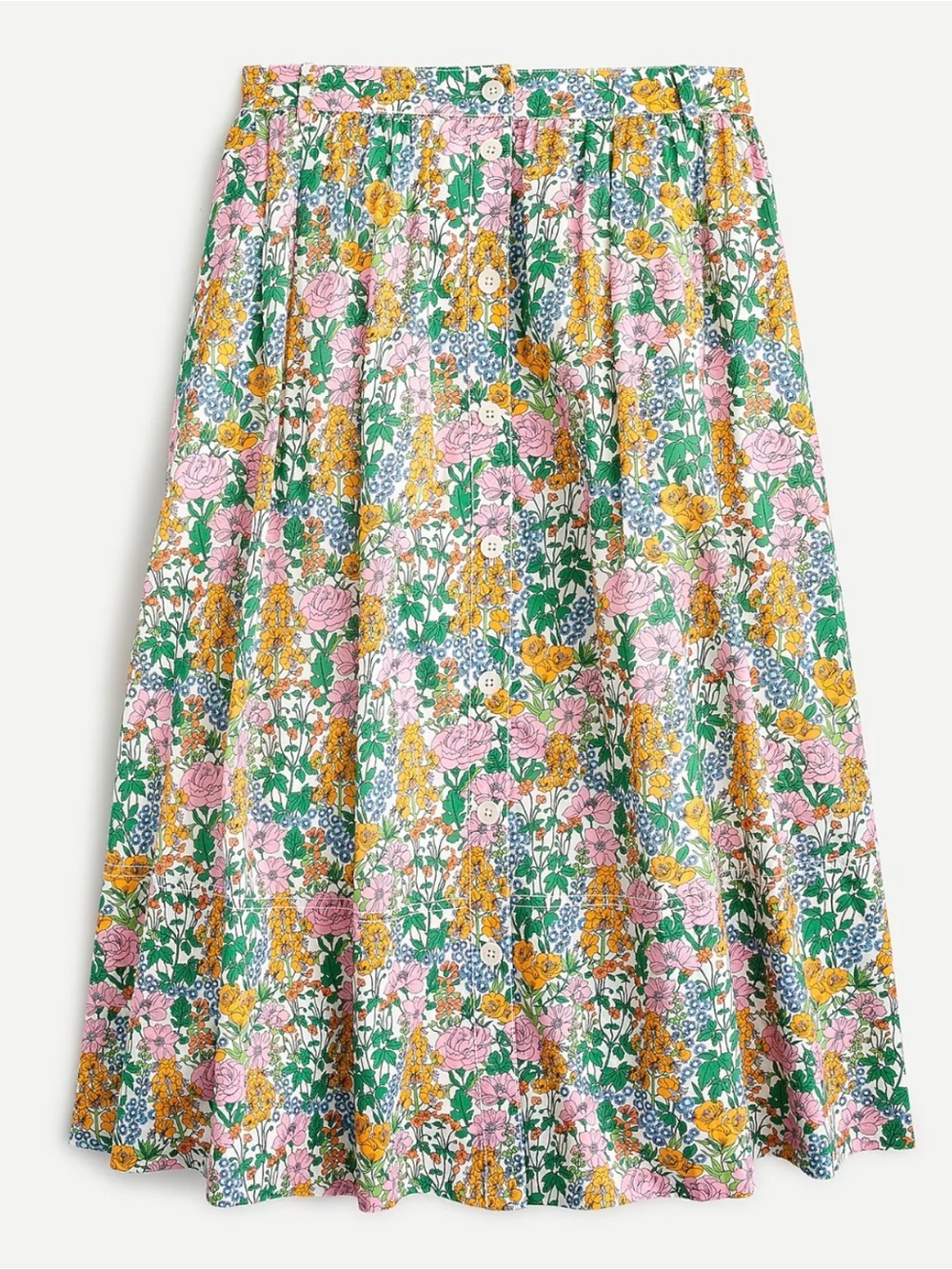 Rare NWT J. Crew Floral Midi Skirt Pink & Green Liberty of London Print Fabric
